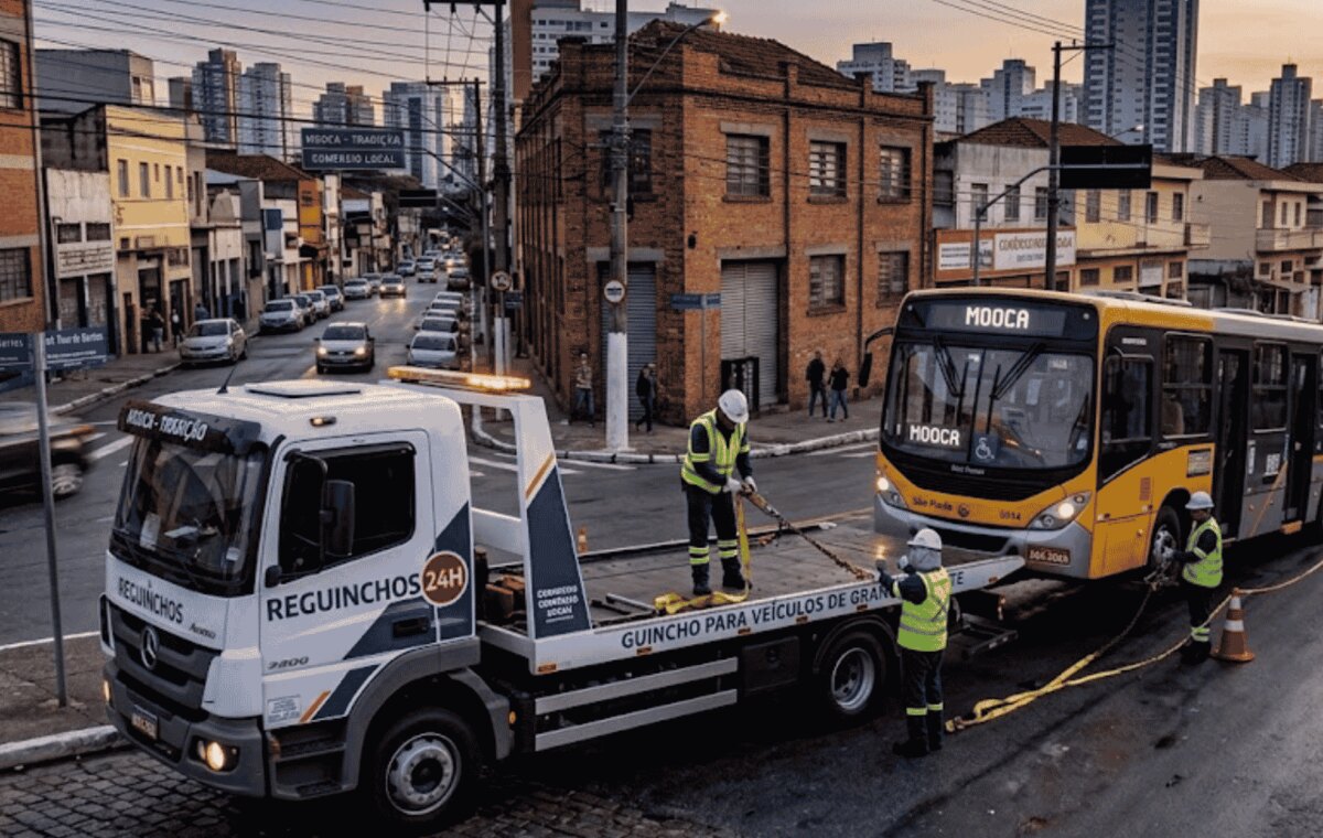 Guincho para ônibus e veículos de grande porte na Mooca