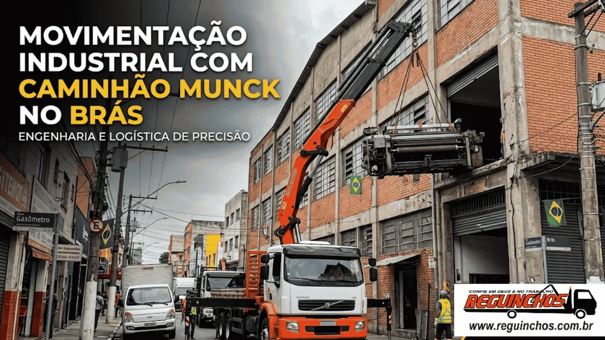 movimentação industrial com caminhão munck